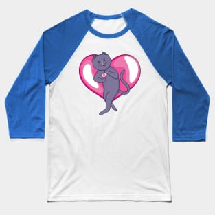 Russian Blue Cat Love Baseball T-Shirt